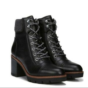 Naturalizer Black Leather Combat Boots